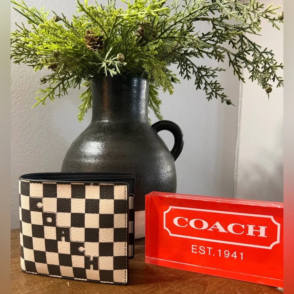 Coach 3 in 1 Checkered Print Wallet (NWT) - Picture 2 of 10